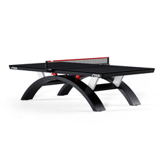 STIGA Paragon 25mm Ping Pong Table - Sculpted Arc-Leg Design - LED Lighting - Multi-Point Leveling System - Tournament-Grade Table Tennis Net Set