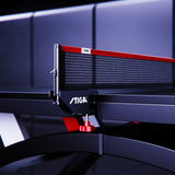 STIGA Paragon 25mm Ping Pong Table - Sculpted Arc-Leg Design - LED Lighting - Multi-Point Leveling System - Tournament-Grade Table Tennis Net Set