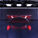STIGA Paragon 25mm Ping Pong Table - Sculpted Arc-Leg Design - LED Lighting - Multi-Point Leveling System - Tournament-Grade Table Tennis Net Set