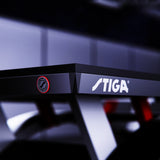 STIGA Paragon 25mm Ping Pong Table - Sculpted Arc-Leg Design - LED Lighting - Multi-Point Leveling System - Tournament-Grade Table Tennis Net Set