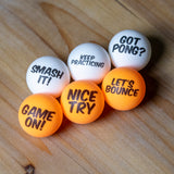 STIGA Smash Talk 1-Star Balls - Witty Phrases, Banter, and Competitive taunts - ITTF Regulation SIze & Weight - 40+ ABS Material - Multi Ball Pack (6)