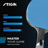 STIGA Pro Carbon Performance Ping Pong Paddle | 7-ply extra light carbon fiber blade | 2mm premium sponge | Concave Pro handle for exceptional grip | Professional table tennis racket for tournament-level play