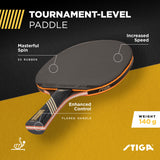 STIGA Bullet Ping Pong Paddle – 5-ply Extra Light Blade – 2mm Premium Sponge – Italian Concave Handle for Masterful Grip – Performance Table Tennis Racket for Competitive Play