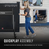 Carbon 18 Table Tennis Table – 18mm Playfield - QuickPlay Assembly - Integrated Ball Storage - Tournament-Grade Net - Playback Mode