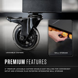 Carbon 18 Table Tennis Table – 18mm Playfield - QuickPlay Assembly - Integrated Ball Storage - Tournament-Grade Net - Playback Mode