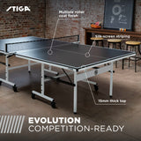 STIGA Evolution 15mm Indoor Table Tennis Table 95% Preassembled Out of the Box with Easy Attach and Remove Net