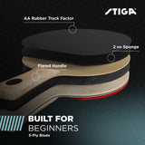STIGA Force Ping Pong Paddle – 5-ply Blade – 2mm Sponge – Flared Handle – Perfect for High-Scoring Friendly Competition