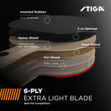 STIGA Nitro Performance Ping Pong Paddle - 6-ply Light Blade - 2mm Premium Sponge - Anatomic Italian Composite Handle for Exceptional Grip - Performance Table Tennis Racket for Serious Play