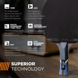 STIGA Nitro Performance Ping Pong Paddle - 6-ply Light Blade - 2mm Premium Sponge - Anatomic Italian Composite Handle for Exceptional Grip - Performance Table Tennis Racket for Serious Play