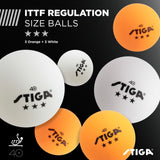 STIGA Performance Table Tennis Set (4 Player Set) - 5-Ply Blades - 1.5mm Sponge - Includes 6 orange/white 3-Star Balls - USATT Approved
