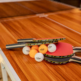STIGA Performance Table Tennis Set (4 Player Set) - 5-Ply Blades - 1.5mm Sponge - Includes 6 orange/white 3-Star Balls - USATT Approved