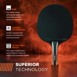 STIGA Phoenix Ping Pong Paddle - 5-Ply Ultra-Light Blade - 2mm Tournament-Approved Sponge - Flared Handle for Enhanced Control - Competitive Table Tennis Racket for Family Fun