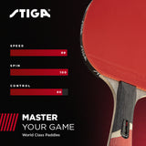 STIGA Pro Carbon Performance Ping Pong Paddle - 7-ply Extra Light Carbon Fiber Blade - 2mm Premium Sponge - Concave Pro Handle for Exceptional Grip - Tournament-level Play
