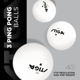 STIGA Retractable Anywhere Ping Pong Net Set - Easily Clamp to Any Surface - Regulation Size - Includes 2 Ping Pong Paddles, 3 1-Star Balls, and Mesh Storage Bag.