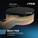 STIGA Summit Ping Pong Paddle - 5-Ply Ultra-Light Blade - 2mm Tournament-Approved Sponge - Flared Handle for Enhanced Control - Competitive Table Tennis Racket for Family Fun