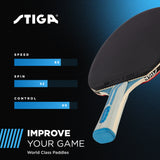 STIGA Summit Ping Pong Paddle - 5-Ply Ultra-Light Blade - 2mm Tournament-Approved Sponge - Flared Handle for Enhanced Control - Competitive Table Tennis Racket for Family Fun