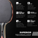 STIGA Talon Ping Pong Paddle – 6-ply Light Blade – 2mm Tournament-Approved Sponge – Concave Pro Handle – Performance Table Tennis Racket for Mastering Your Game