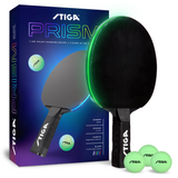 STIGA Prism LED Ping Pong Paddle - 5 LED Color Cycles - Red, Blue, Green, Purple, and White - Color Gradient Mode - Includes 3 Glow-in-the-Dark Balls - 1.5mm Sponge with Smooth Pips - Silicone Grip_1
