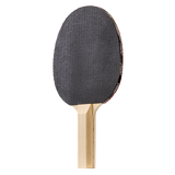RACKET DESIGN – A sturdy table tennis racket with a straight handle, 5-ply blade, and short pips rubber._5