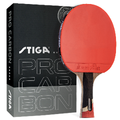 STIGA Pro Carbon Performance Ping Pong Paddle - 7-ply Extra Light Carbon Fiber Blade - 2mm Premium Sponge - Concave Pro Handle for Exceptional Grip - Tournament-level Play_1