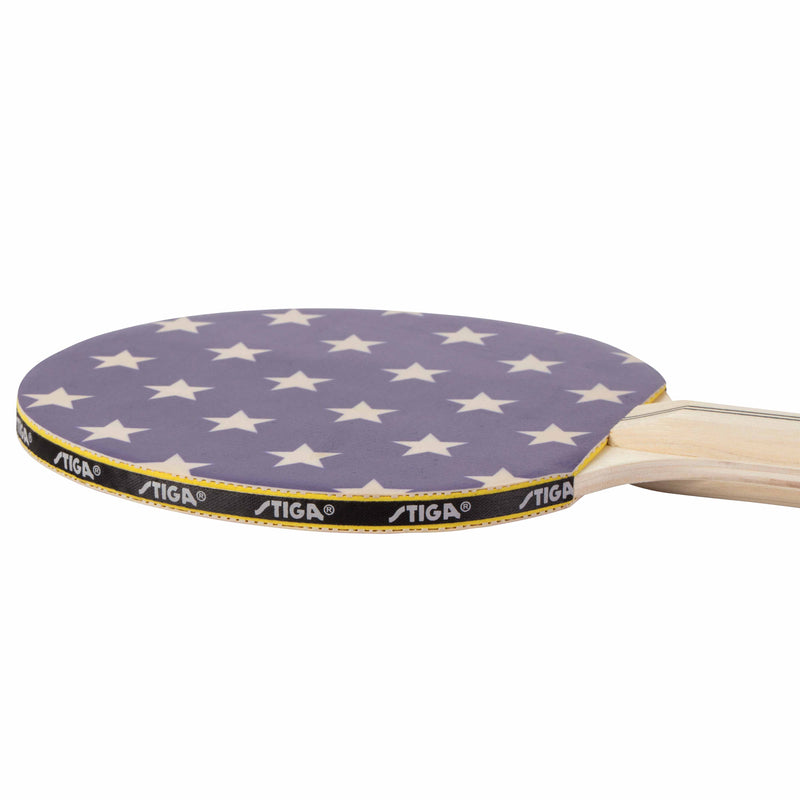 Features high-resolution printed rubber table tennis racket