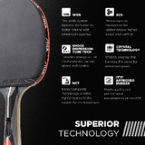 SUPERIOR TECHNOLOGY – This racket unites STIGA's new Shock Dispersion Tube (SDT) technology with its Crystal and WRB Technologies for a hardened, light blade with faster returns, more power, and extra sensitivity of touch._4