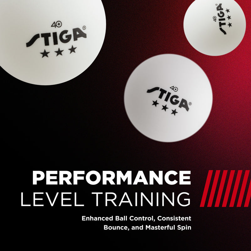 STIGA Tournament-Quality White 3-Star Ping Pong Balls – Official Size and 40mm Weight – Ultimate Durability and High-Performance Table Tennis Balls - For Indoor/Outdoor Ping Pong Tables
