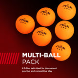 STIGA Tournament-Quality Orange 3-Star Ping Pong Balls – Official Size and 40mm Weight – Ultimate Durability and High-Performance Table Tennis Balls - For Indoor/Outdoor Ping Pong Tables