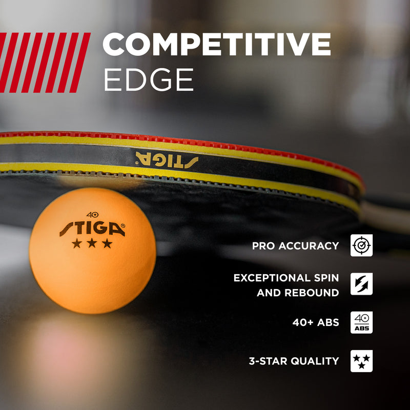 STIGA Tournament-Quality Orange 3-Star Ping Pong Balls – Official Size and 40mm Weight – Ultimate Durability and High-Performance Table Tennis Balls - For Indoor/Outdoor Ping Pong Tables