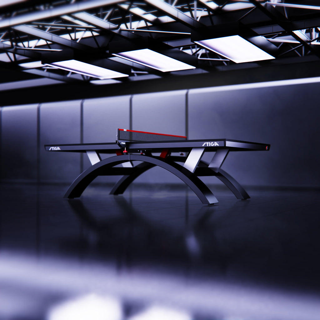 STIGA Paragon 25mm Ping Pong Table - Sculpted Arc-Leg Design - LED ...