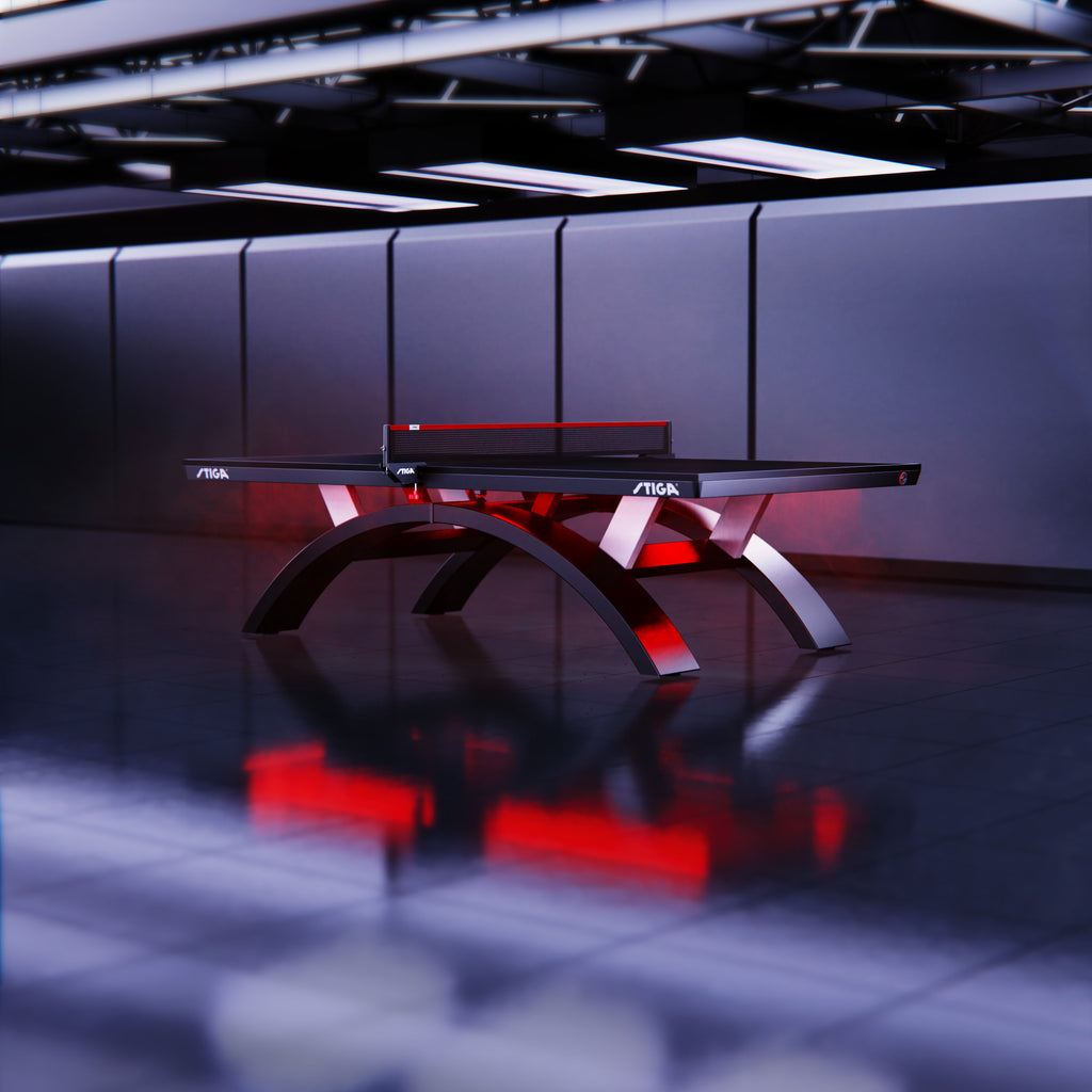 STIGA Paragon 25mm Ping Pong Table - Sculpted Arc-Leg Design - LED ...