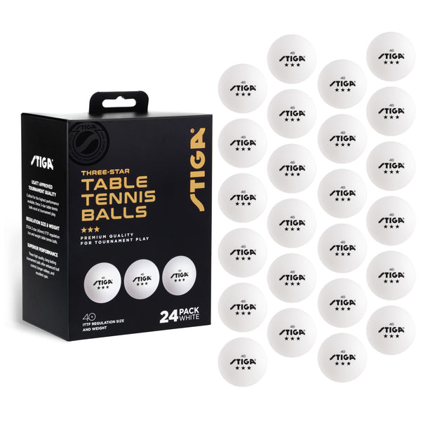 STIGA 24pk 3-Star Ping Pong Balls - USATT Approved Tournament
