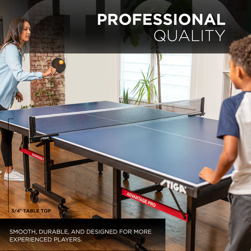 STIGA Advantage Pro Tournament-Quality Indoor Table Tennis Table 95% Preassembled Out of the Box with Professional-Level Net and Post Set