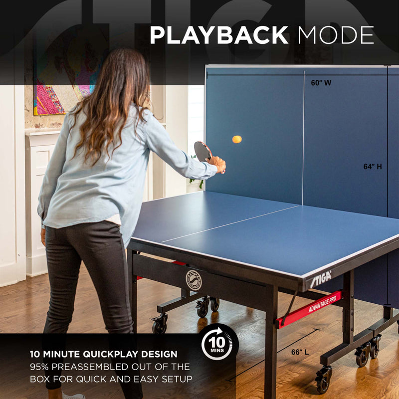 STIGA Advantage Pro Tournament-Quality Indoor Table Tennis Table 95% Preassembled Out of the Box with Professional-Level Net and Post Set