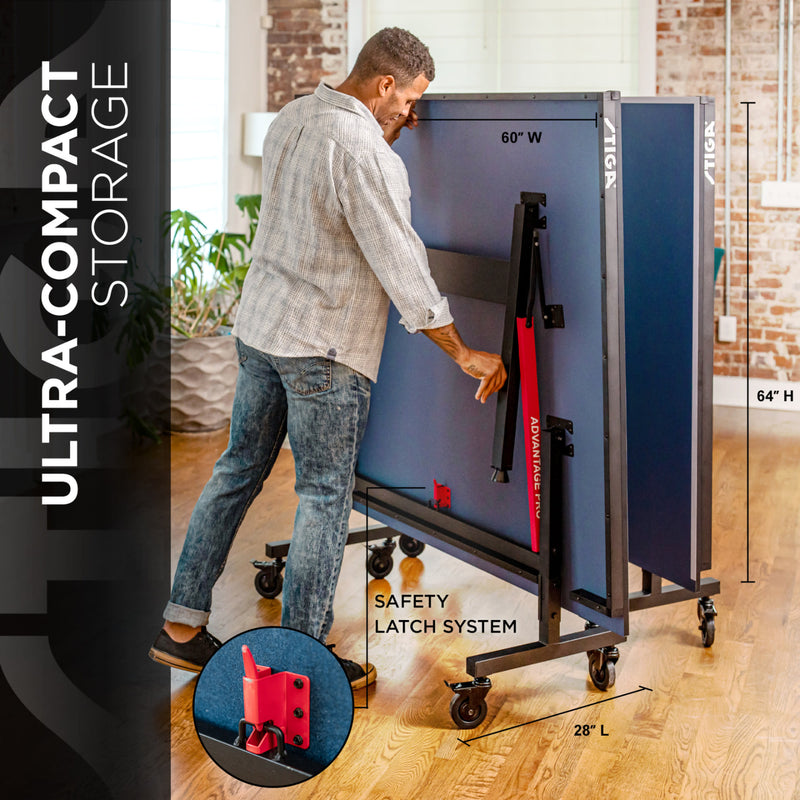 STIGA Advantage Pro Tournament-Quality Indoor Table Tennis Table 95% Preassembled Out of the Box with Professional-Level Net and Post Set