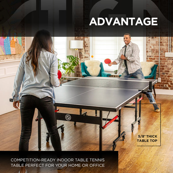 STIGA Advantage Competition-Ready Indoor Table Tennis Table 95% Preassembled Out of the Box with Easy Attach and Remove Net
