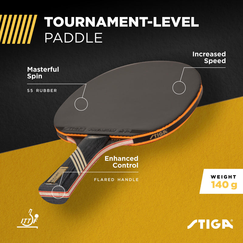STIGA Force Ping Pong Paddle - 5-Ply Blade With 2mm Sponge For Competitive Play