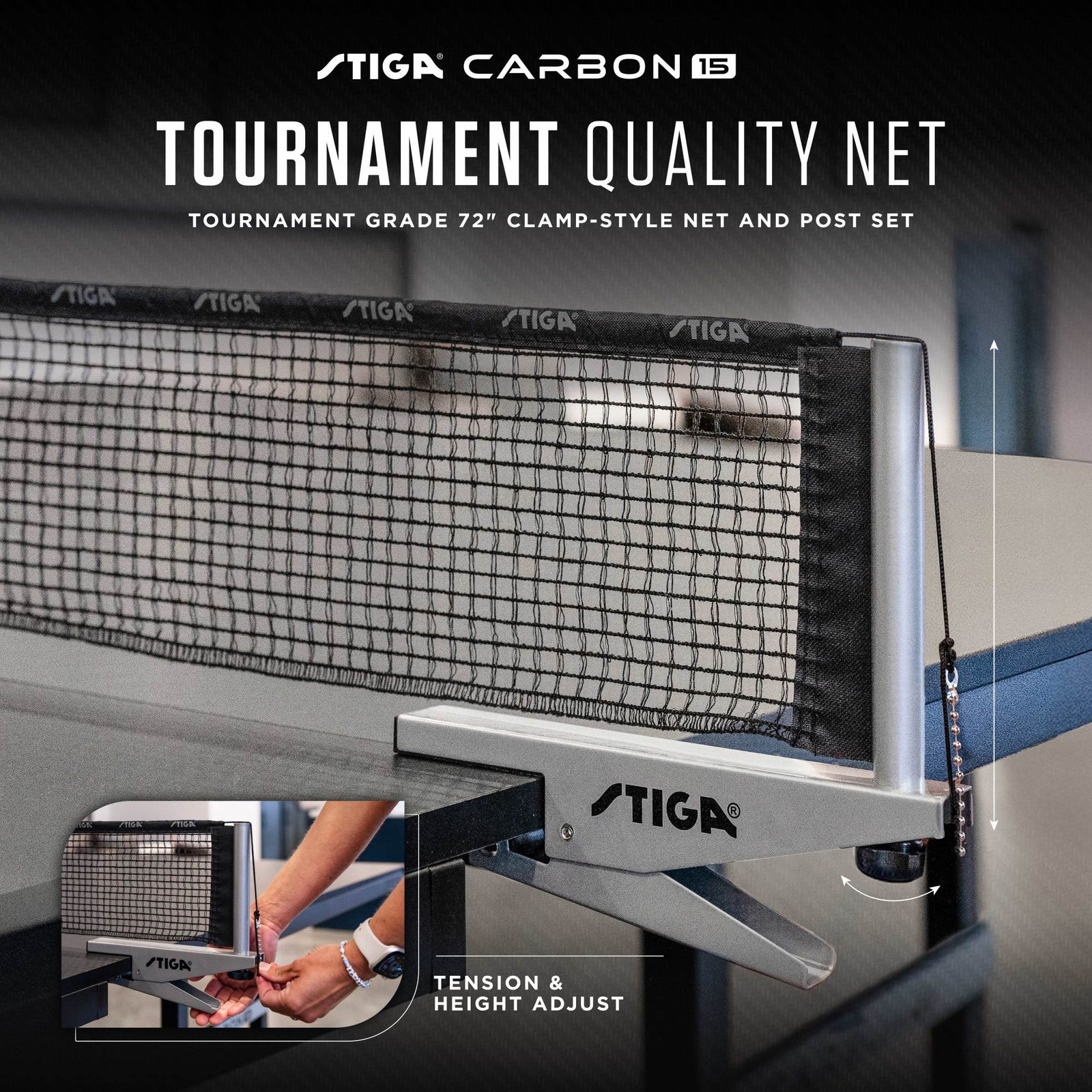 STIGA Carbon Series Indoor Ping Pong Table – 15mm or 18mm Table
