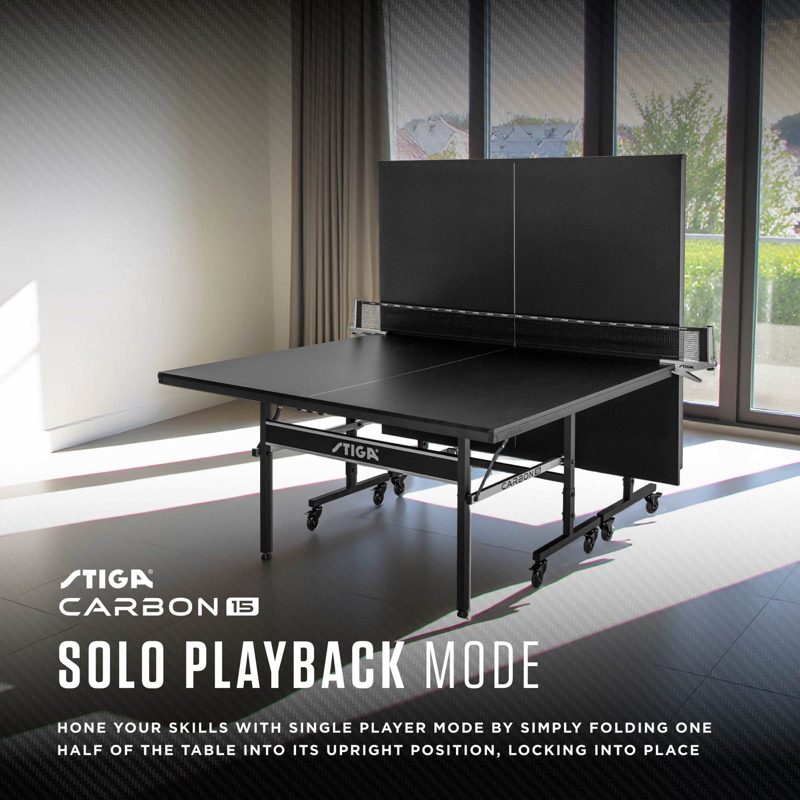 STIGA Carbon Series Indoor Ping Pong Table – 15mm or 18mm Table