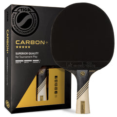 STIGA Carbon+ Ping Pong Paddle – 7-ply Extra Light Carbon Fiber Blade – 2mm Premium Sponge – Concave Pro Handle for Exceptional Grip – Performance Table Tennis Racket for Tournament-Level Play 