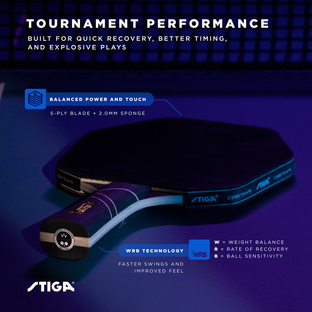 Hexagonal Table Tennis Racket STIGA Cybershape Eclipse Ping Pong Paddle – Professional Performance ...