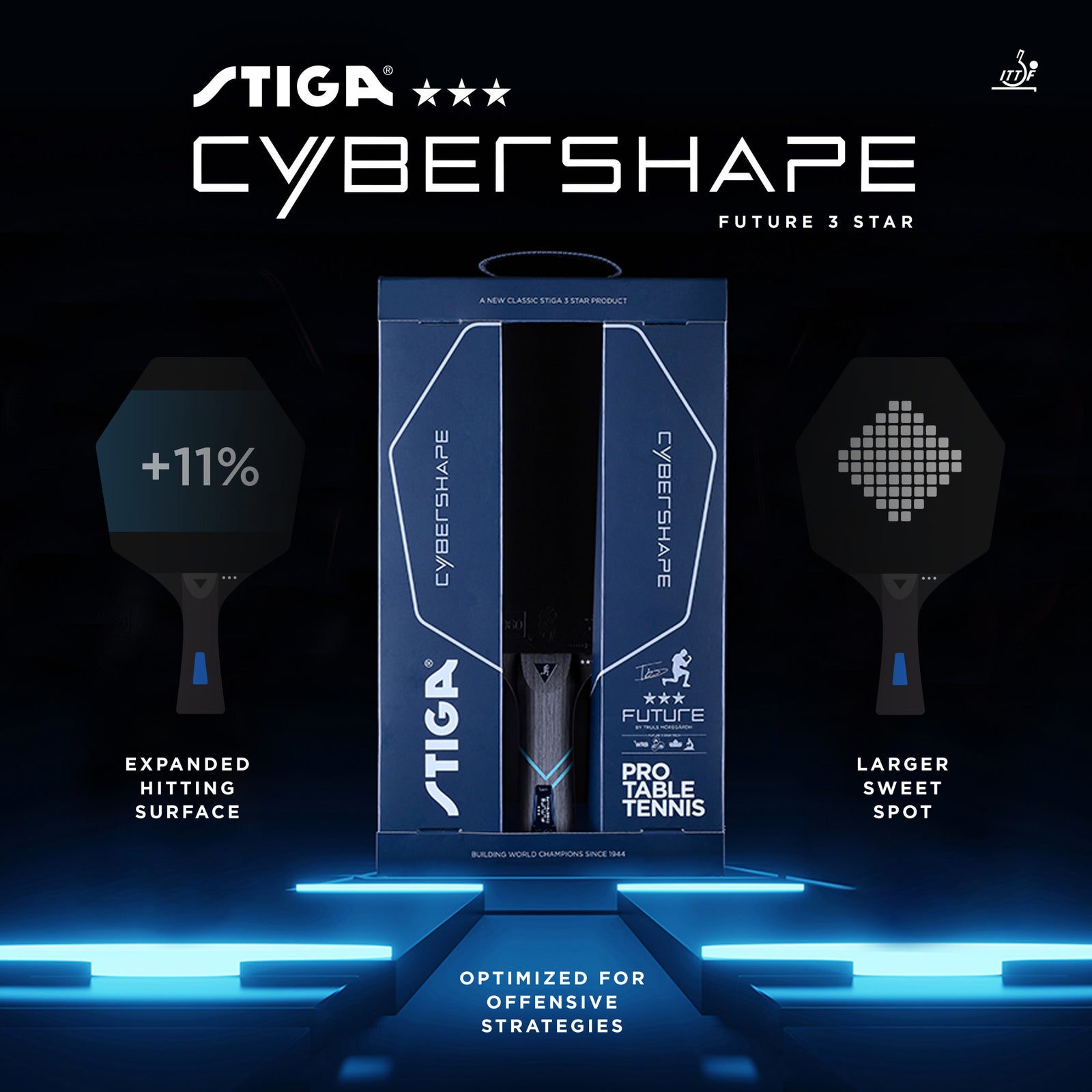 STIGA Cybershape Future Racket - Optimized Hitting Surface