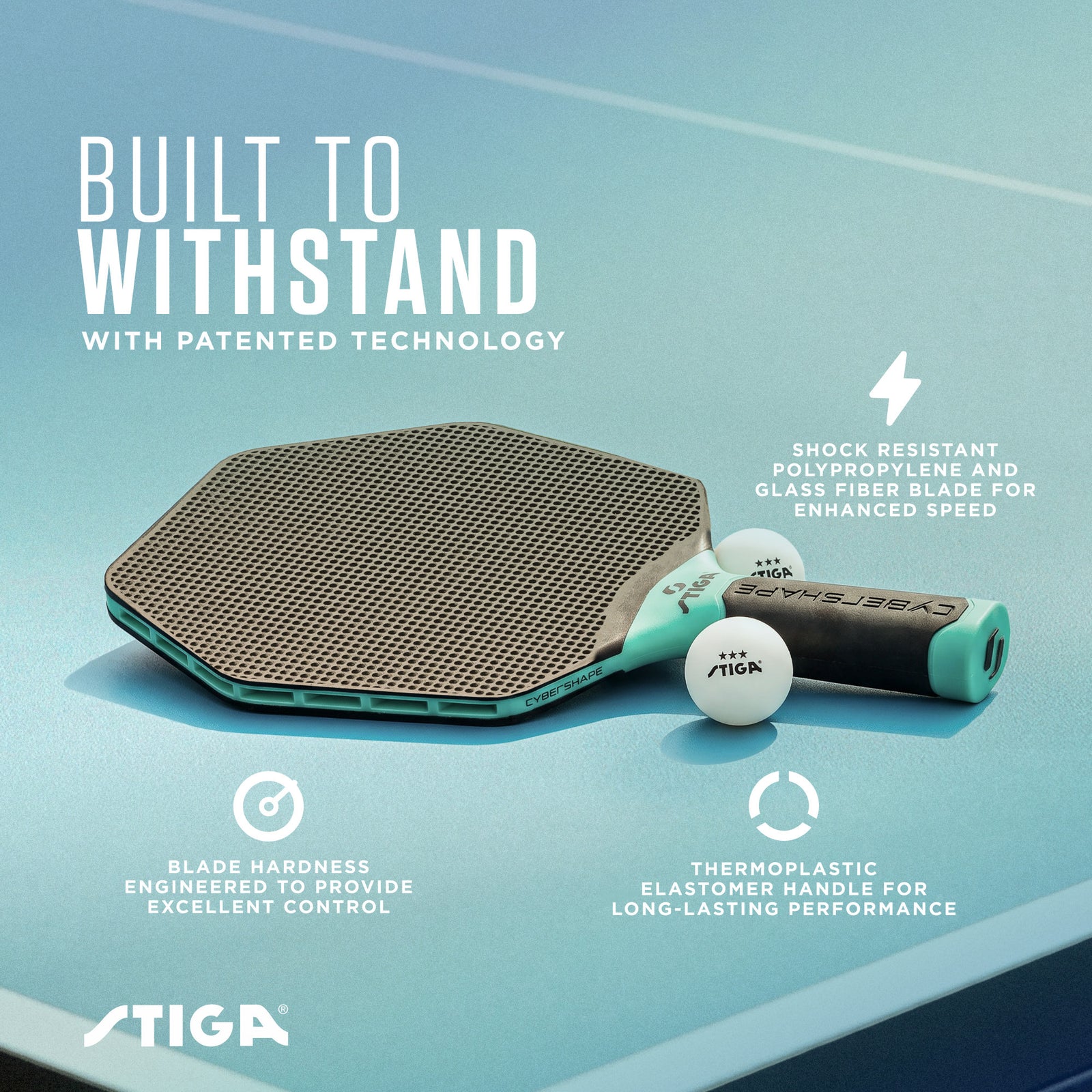 STIGA Cybershape Outdoor Ping Pong Paddle - Revolutionary 