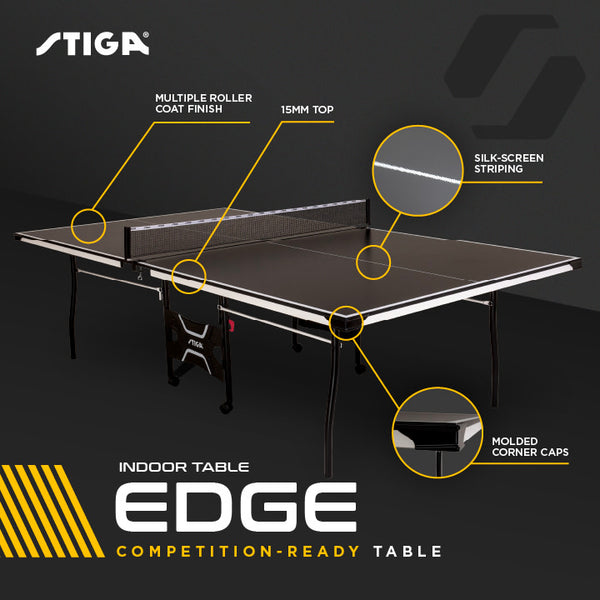 STIGA Edge Table Tennis Table - Quality 15mm Ping Pong Table - Compact Storage - Reduced Assembly Time