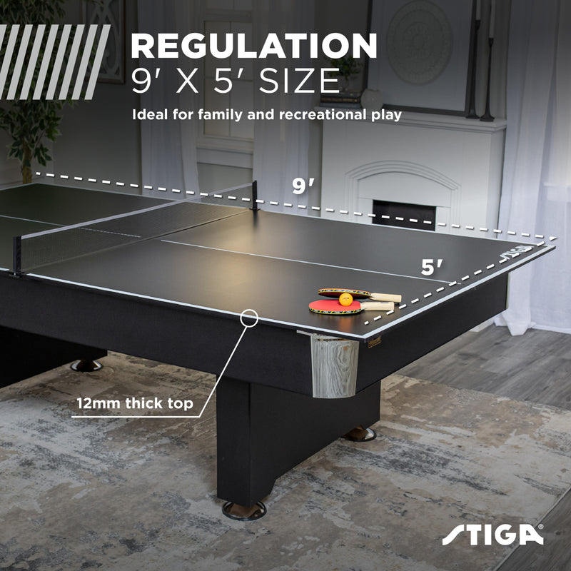 STIGA 4-Piece Table Tennis Conversion Top, Grey - Transform Your Pool Table into A Table Tennis Table
