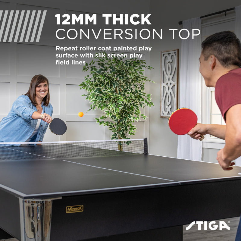 STIGA 4-Piece Table Tennis Conversion Top, Grey - Transform Your Pool Table into A Table Tennis Table