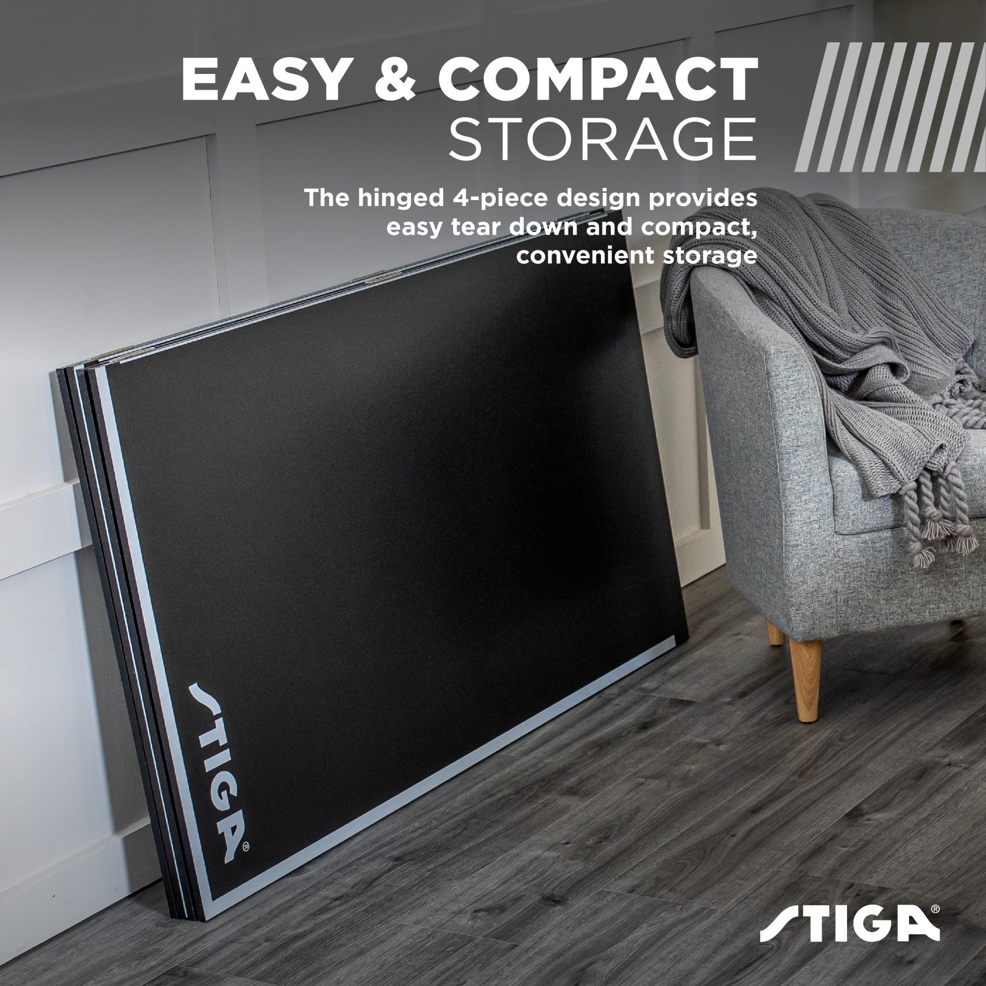 STIGA 4-Piece Table Tennis Conversion Top, Grey - Transform Your Pool ...