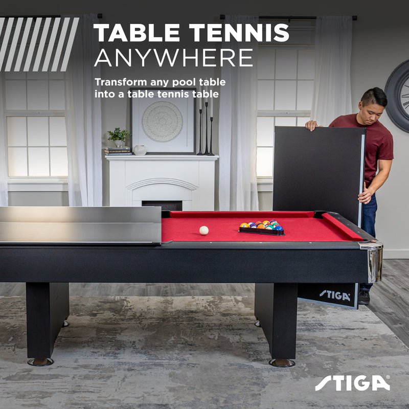 STIGA 4-Piece Table Tennis Conversion Top, Grey - Transform Your Pool Table into A Table Tennis Table