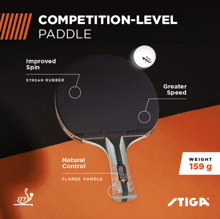 STIGA Phoenix Ping Pong Paddle - 5-Ply Ultra-Light Blade - 2mm