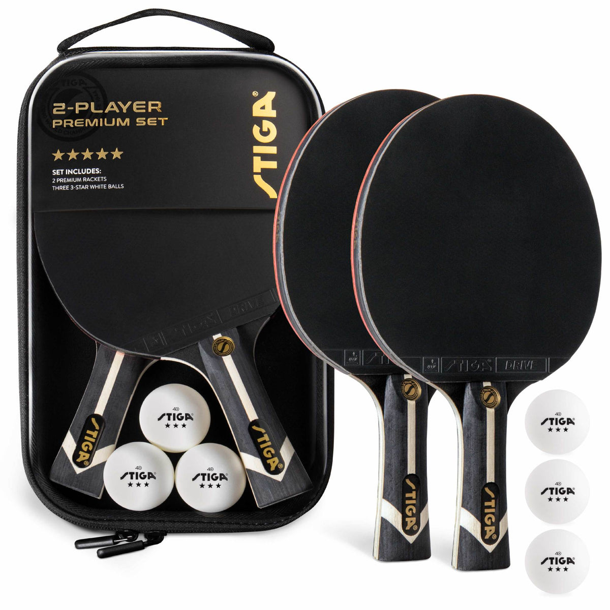 Padel Racket Ping Pong Paddles Set Of 4 With 8 Balls & Case ...